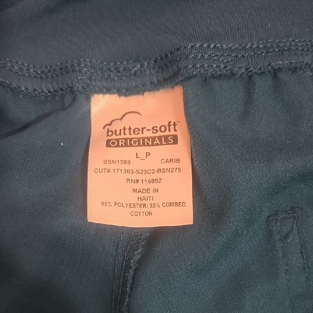 Buttersoft Large Petite Carribean Blue Scrub Pants 🌞 - Picture 2 of 6